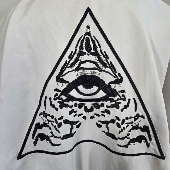 Unbranded Women's Black and White Bomber Jacket With Embroidery Size Med - Picture 7 of 9